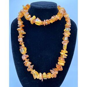 Vintage Natural Baltic Amber Nugget Bead Necklace 26Inch, 38.3g
